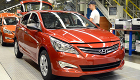 Российский автомобильный завод Hyundai продемонстрировал стабильную работу по итогам 1 квартала 2015 года